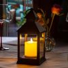 Vintage Black LED Lantern – Brushed Gold