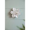 D5.1x2.2" Handmade Cream Ceramic Flower Wall Decor Accent, 2 Piece