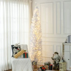 8ft Slim Noble Fir Pre-Lit Tree