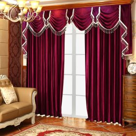 Red Velvet Blackout Curtains – Luxury Bedroom & Living Room Drapes (Option: SGP2022113573)