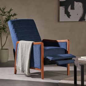 Accent Furniture Armchair Recliner - Mid-Century Navy Blue Chair (Color: Navy Blue)