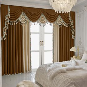 Retro Velvet Splicing Curtains – High-Grade Living & Bedroom Drapes (Option: SGP202309952)