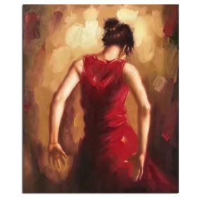 Ha's Art 100% Hand Painted Abstract Oil Painting Wall Art Minimalist Dancing Girl Picture Canvas Home Decor For Living Room Bedroom No Frame (size: 90X120cm)