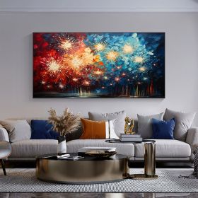 Handmade Oil Painting Large Original Firework Oil Painting on Canvas Abstract Color Painting Custom Textured Wall Art Bedroom Wall Decor Custom Painti (style: 01, size: 50x100cm)