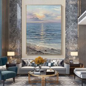Hand Painted Oil Painting Original Oil Painting on Canvas Sea Landscape Painting Large Wall Sky Sea Painting Sea Level Painting Of Sunrise Landscape L (style: 01, size: 60X90cm)