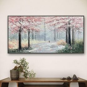 Hand Painted Oil Painting Blooming Colorful Tree On Canvas Abstract Plant Floral oil Painting Tree Landscape Bohemian Style Wall Deco Large Wall Art H (style: 01, size: 90X120cm)