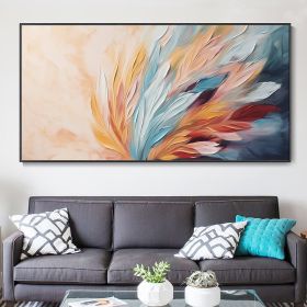 Handmade Oil Painting Abstract Peacock Feather Painting Feather Landscape Furniture Decor Hand Muscle Oil Painting Modern Art Minimalist Living Room W (style: 01, size: 40x80cm)