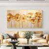 Hand Painted Oil Painting Original Gold Flower