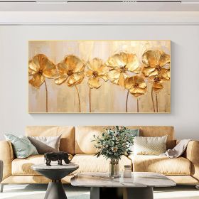 Hand Painted Oil Painting Original Gold Flower (style: 01, size: 50x100cm)