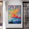 Hand Painted Oil Painting Large Original Landscape Oil Painting on Canvas Abstract Colorful Cloud Painting Modern Textured Wall Art Custom Living room