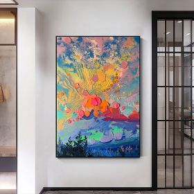 Hand Painted Oil Painting Large Original Landscape Oil Painting on Canvas Abstract Colorful Cloud Painting Modern Textured Wall Art Custom Living room (style: 01, size: 100X150cm)