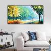 Hand Oil Painting Large Size Abstract Trees Landscape Oil Painting On Canvas Modern Pop Art Wall Picture For Home Decoration