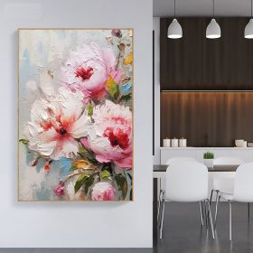 Handmade Oil Painting Original Flower Oil Painting on Canvas Large Wall Art Abstract Pink Floral Wall Art Living Room Decor Custom Painting Home Decor (style: 01, size: 90X120cm)