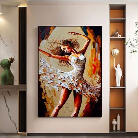 Hand Painted Oil Painting Abstract Dancer Oil Painting On Canvas Large Wall Art Original White Ballet Painting Boho Wall Decor Custom Painting Living (style: 01, size: 90X120cm)