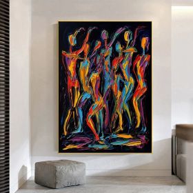 Large Abstract Colored Figures Oil Painting Original Abstract Canvas Wall Art Minimalist People Painting Geometric Figure Acrylic Painting (style: 01, size: 120x160cm)