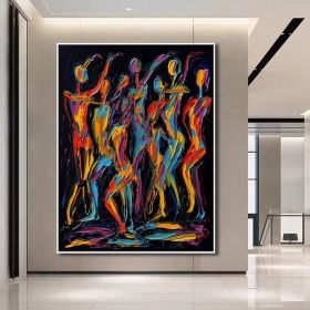 Large Abstract Colored Figures Oil Painting Original Abstract Canvas Wall Art Minimalist People Painting Geometric Figure Acrylic Painting (style: 01, size: 50X70cm)