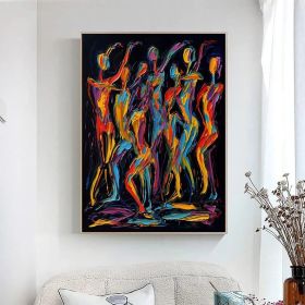 Large Abstract Colored Figures Oil Painting Original Abstract Canvas Wall Art Minimalist People Painting Geometric Figure Acrylic Painting (style: 01, size: 70x100cm)