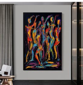 Large Abstract Colored Figures Oil Painting Original Abstract Canvas Wall Art Minimalist People Painting Geometric Figure Acrylic Painting (style: 01, size: 80x120cm)