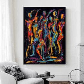 Large Abstract Colored Figures Oil Painting Original Abstract Canvas Wall Art Minimalist People Painting Geometric Figure Acrylic Painting (style: 01, size: 90x130cm)