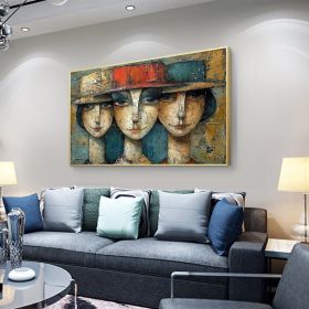 Abstract Elegant Women Oil Painting on Canvas Large Wall Art Original Textured Figure Painting Modern Bedroom Wall Decor Picasso Artwork (style: 01, size: 70x100cm)