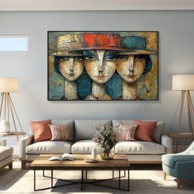 Abstract Elegant Women Oil Painting on Canvas Large Wall Art Original Textured Figure Painting Modern Bedroom Wall Decor Picasso Artwork (style: 01, size: 80x120cm)