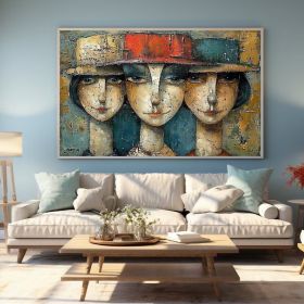 Abstract Elegant Women Oil Painting on Canvas Large Wall Art Original Textured Figure Painting Modern Bedroom Wall Decor Picasso Artwork (style: 01, size: 100X150cm)