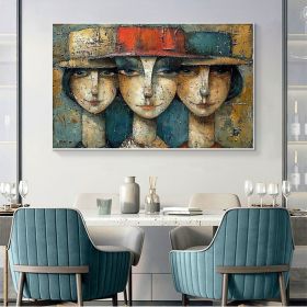 Abstract Elegant Women Oil Painting on Canvas Large Wall Art Original Textured Figure Painting Modern Bedroom Wall Decor Picasso Artwork (style: 01, size: 120x160cm)