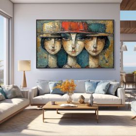 Abstract Elegant Women Oil Painting on Canvas Large Wall Art Original Textured Figure Painting Modern Bedroom Wall Decor Picasso Artwork (style: 01, size: 140x210cm)