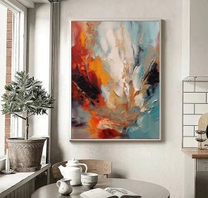 Modern Colorful Abstract Oil Painting On Canvas Colorful Wall Art Colorful Acrylic Painting Multicolour Wall Art Living Room Home Decor Gift (style: 01, size: 50X70cm)