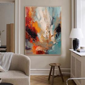 Modern Colorful Abstract Oil Painting On Canvas Colorful Wall Art Colorful Acrylic Painting Multicolour Wall Art Living Room Home Decor Gift (style: 01, size: 60X90cm)