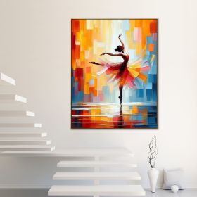 Handmade Oil Painting Oversize Lady Dancer Wall Art Thick Texture Modern Vivid Abstract Art Large Hand Painted Pretty Ballerina Colorful Painting On C (style: 01, size: 100X150cm)