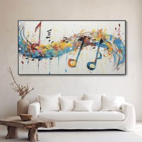Handmade Oil Paintinf Original Beating Notes Oil On Canvas Hand Painted Musical Melody Painting Wall Artwork Singing Painting Modern Abstract Home Dec (style: 01, size: 120x240cm)
