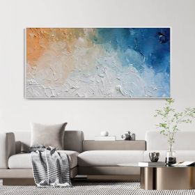 Handmade Oil Painting Abstract Color Block Oil On Canvas Blue Orange Thick Textured Painting Contemporary Art Modern Minimalist Home Wall Decor Hand P (style: 01, size: 140x280cm)