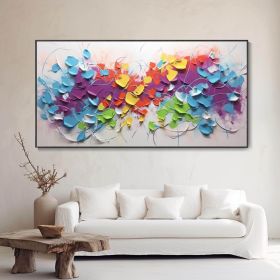 Handmade Oil Painting Abstract Colorful Geometric Texture Oil On Canvas Palette Knife Painting Modern Living Room Background Wall Deco Customized Nich (style: 01, size: 120x240cm)