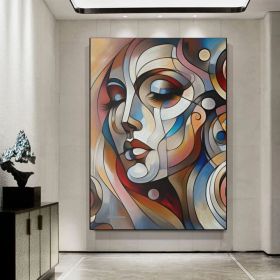 Woman Face Oil Painting On Canvas Woman Modern Art For Home Decor People Oil Painting Contemporary Human Face Wall Art Original Painting Art (style: 01, size: 100X150cm)
