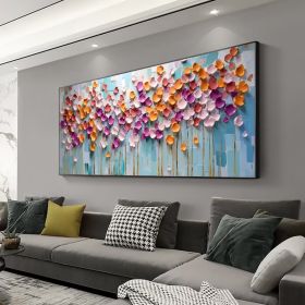 Hand Painted Abstract Colorful Oil Painting on Canvas Large Original Textured Wall Art Boho Wall Decor Minimalist Living Room Home Decor (style: 01, size: 70x140cm)