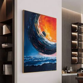 Original Colorful Starry Sky Oil Painting On Canvas Abstract Night Scene Painting Custom Painting Large Wall Art Living Room Home Decor (style: 01, size: 60x120cm)