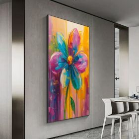 Abstract Colorful Flower Oil Painting on Canvas, Large Wall Art Original Floral Art, Custom Painting Living Room Home Decor Gift Fancy Art (style: 01, size: 120x160cm)