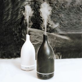 Aromatherapy Oil Diffuser-Ultrasonic Ceramic Diffuser in Black or White (Color: White)
