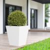 18" H Tall Mental Tapered Planter â€“ Large Outdoor & Indoor Garden Plant Pot with Drainage Hole and Rubber Plug