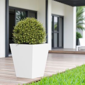 18" H Tall Mental Tapered Planter â€“ Large Outdoor & Indoor Garden Plant Pot with Drainage Hole and Rubber Plug (Color: as Pic)