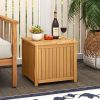 2-in-1 Acacia Wood Outdoor Side Table with  Hidden Storage
