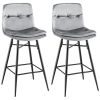 29"  Velve Tuftedt Bar Stools with Footrests- Set of 2