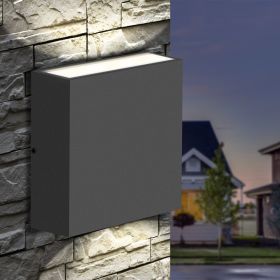 LED Outdoor Wall Sconce - Up/Down Waterproof Light Fixture (Color: Grey)