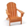 Folding Adirondack Fire Pit Chair-All-weather Backyard HDPE Patio Seat