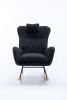 35.5 inch Rocking Chair, Soft Teddy Velvet Fabric Rocking Chair for Nursery