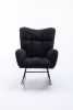 Rocking Chair, Soft Teddy Velvet Fabric Rocking Chair for Nursery