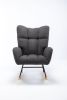 Rocking Chair, Soft Teddy Velvet Fabric Rocking Chair for Nursery