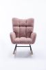 Rocking Chair, Soft Teddy Velvet Fabric Rocking Chair for Nursery