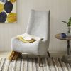 Mid-Century Accent Chair-Upholstered with Walnut Legs